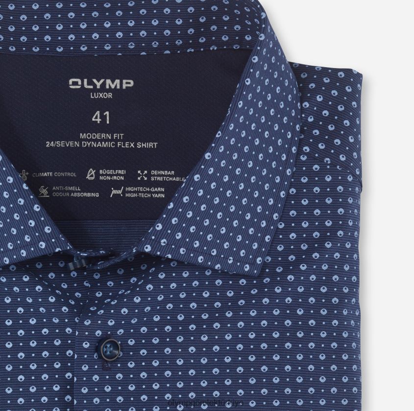 Giyim OLYMP luxor 24/seven modern kesim, iş gömleği, global kent, marine PL4DLH1103 - Görsel 2