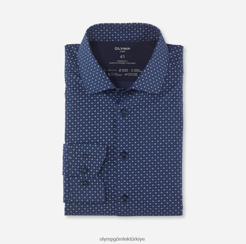 Giyim OLYMP luxor 24/seven modern kesim, iş gömleği, global kent, marine PL4DLH1103 - Görsel 1