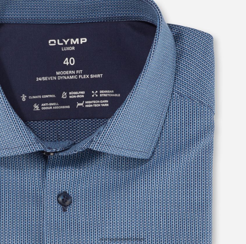 Giyim OLYMP luxor 24/seven modern kesim, iş gömleği, global kent, marine PL4DLH1229 - Görsel 2
