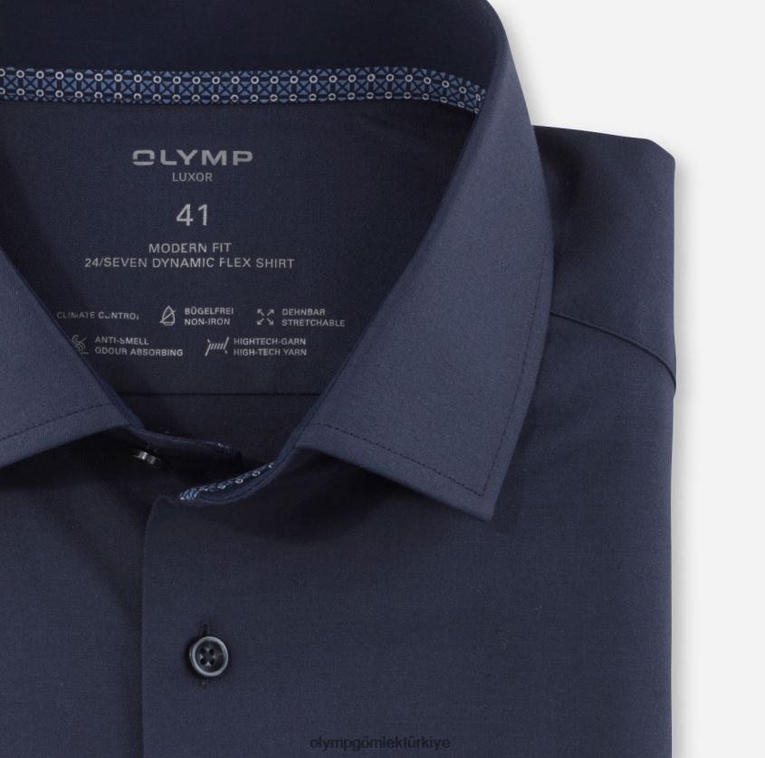 Giyim OLYMP luxor 24/seven modern kesim, iş gömleği, global kent, marine PL4DLH1277 - Görsel 2