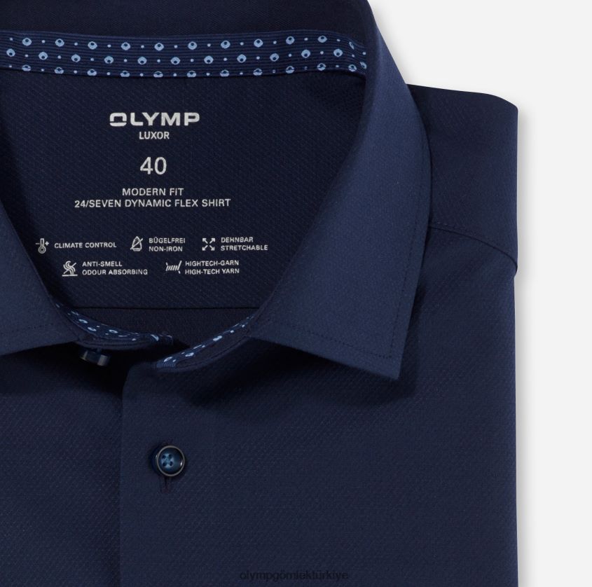 Giyim OLYMP luxor 24/seven modern kesim, iş gömleği, global kent, marine PL4DLH1318 - Görsel 2