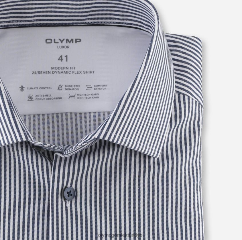 Giyim OLYMP luxor 24/seven modern kesim, iş gömleği, global kent, marine PL4DLH959 - Görsel 2