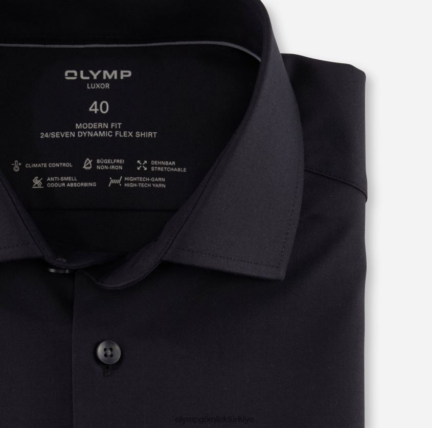 Giyim OLYMP luxor 24/seven modern kesim, iş gömleği, global kent, siyah PL4DLH1017 - Görsel 2