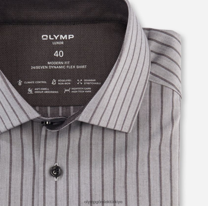 Giyim OLYMP luxor 24/seven modern kesim, iş gömleği, global kent, siyah PL4DLH1067 - Görsel 2