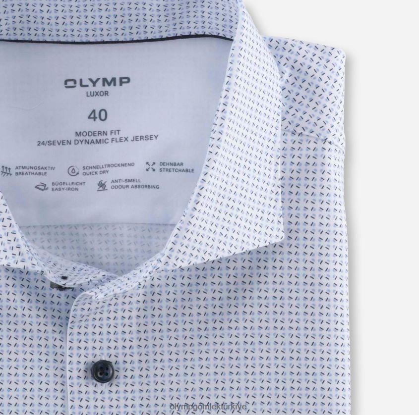 Giyim OLYMP luxor 24/seven modern kesim, iş gömleği, kent, bleu PL4DLH941 - Görsel 2