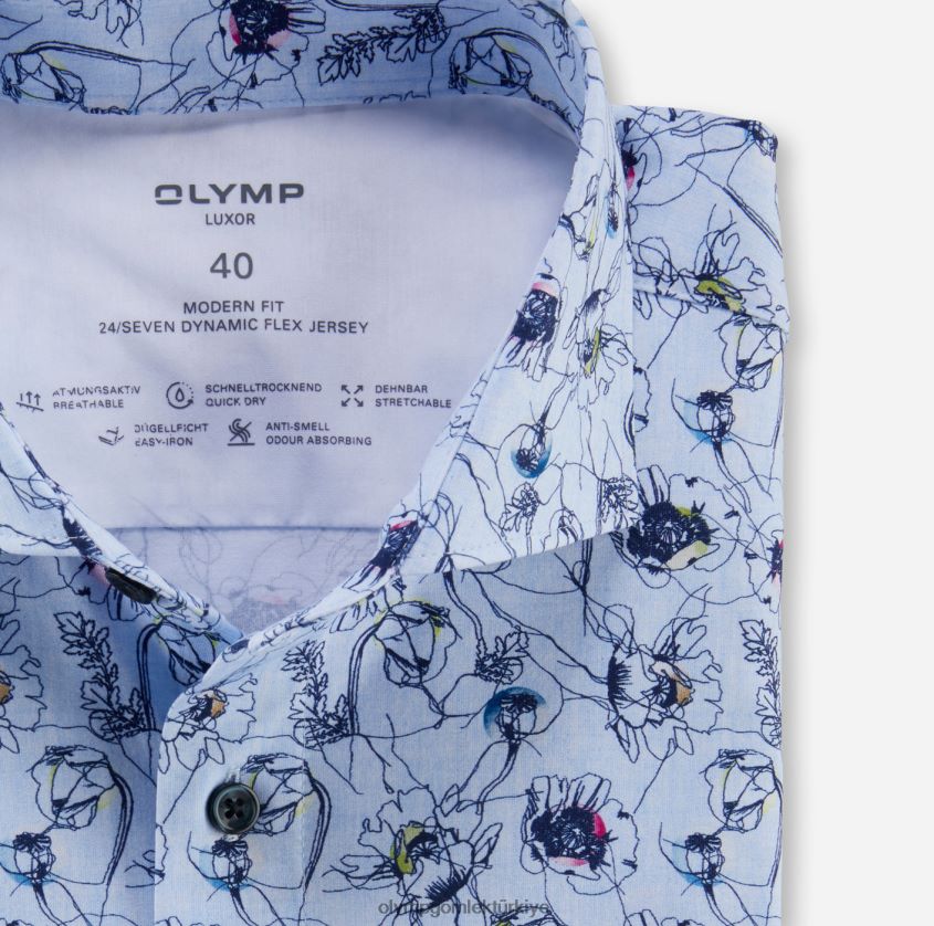 Giyim OLYMP luxor 24/seven modern kesim, iş gömleği, kent, bleu PL4DLH946 - Görsel 2