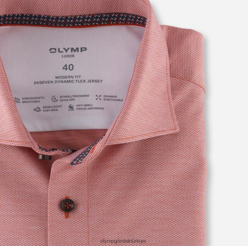 Giyim OLYMP luxor 24/seven modern kesim, iş gömleği, kent, kırmızı turuncu PL4DLH1057 - Görsel 2