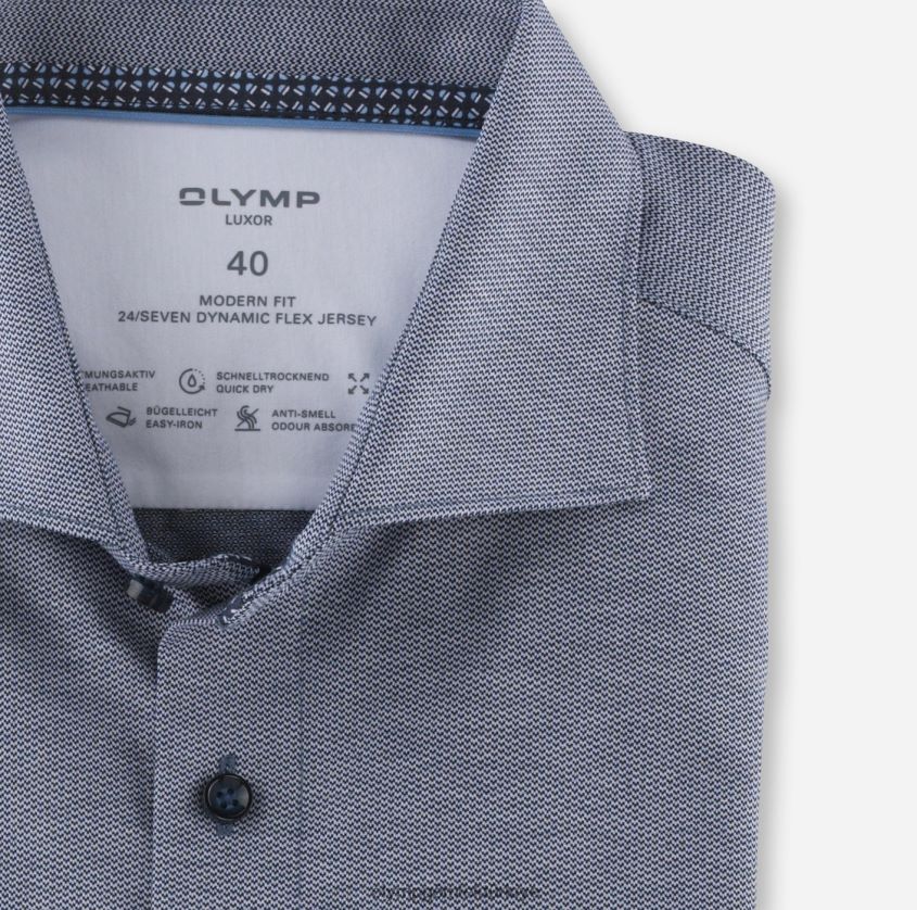 Giyim OLYMP luxor 24/seven modern kesim, iş gömleği, kent, marine PL4DLH1085 - Görsel 2