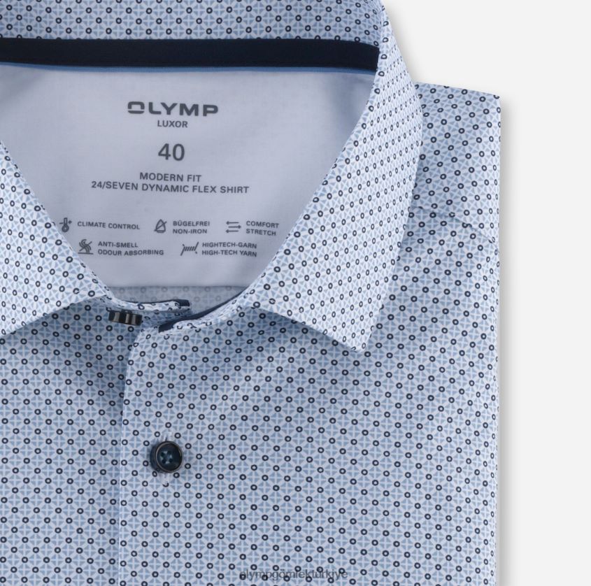 Giyim OLYMP luxor 24/seven modern kesim, iş gömleği, modern kent, bleu PL4DLH1312 - Görsel 2