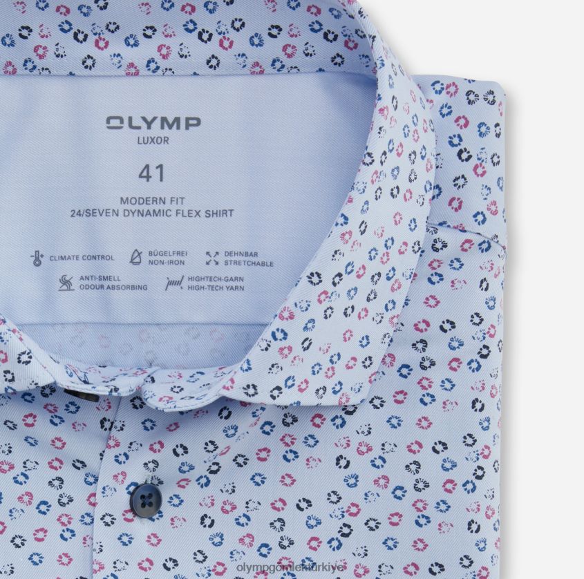 Giyim OLYMP luxor 24/seven modern kesim, iş gömleği, modern kent, fuşya PL4DLH1133 - Görsel 2