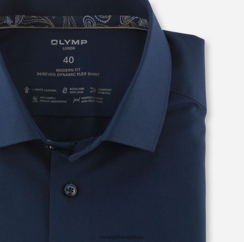 Giyim OLYMP luxor 24/seven modern kesim, iş gömleği, modern kent, marine PL4DLH1320 - Görsel 2
