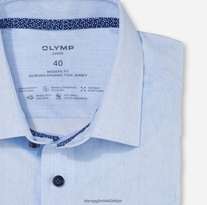 Giyim OLYMP luxor 24/seven modern kesim, iş gömleği, new kent, bleu PL4DLH1091 - Görsel 2