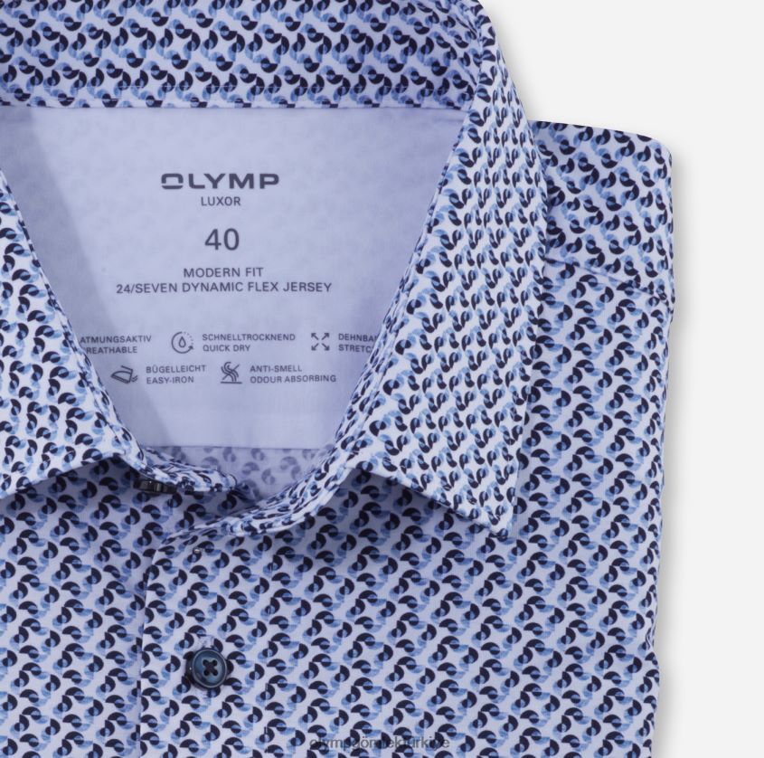 Giyim OLYMP luxor 24/seven modern kesim, iş gömleği, new kent, bleu PL4DLH1101 - Görsel 2