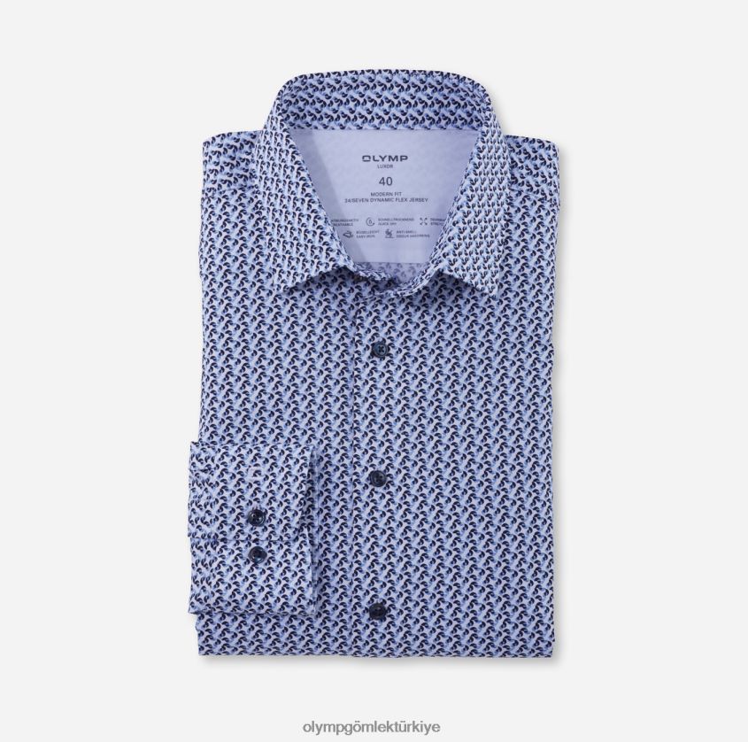Giyim OLYMP luxor 24/seven modern kesim, iş gömleği, new kent, bleu PL4DLH1101 - Görsel 1