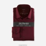 Giyim OLYMP luxor 24/seven modern kesim, iş gömleği, new kent, bordo PL4DLH1331