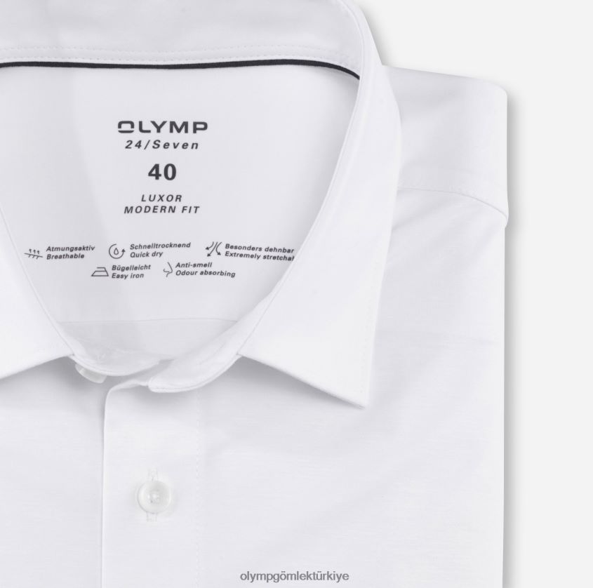 Giyim OLYMP luxor 24/seven modern kesim, iş gömleği, yeni kent, beyaz PL4DLH970 - Görsel 2