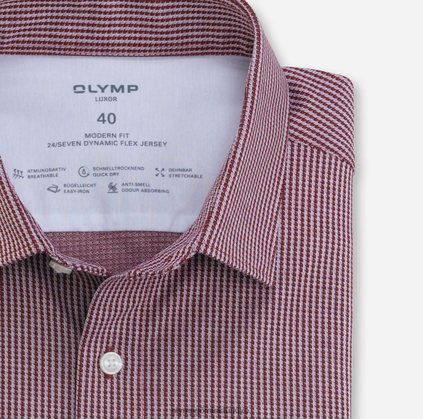 Giyim OLYMP luxor 24/seven modern kesim, iş gömleği, yeni kent, kırmızı PL4DLH1330 - Görsel 2