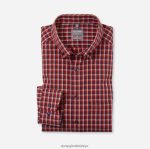 Giyim OLYMP Luxor Comfort Fit, İş Gömleği, Düğmeli, Kırmızı PL4DLH1525
