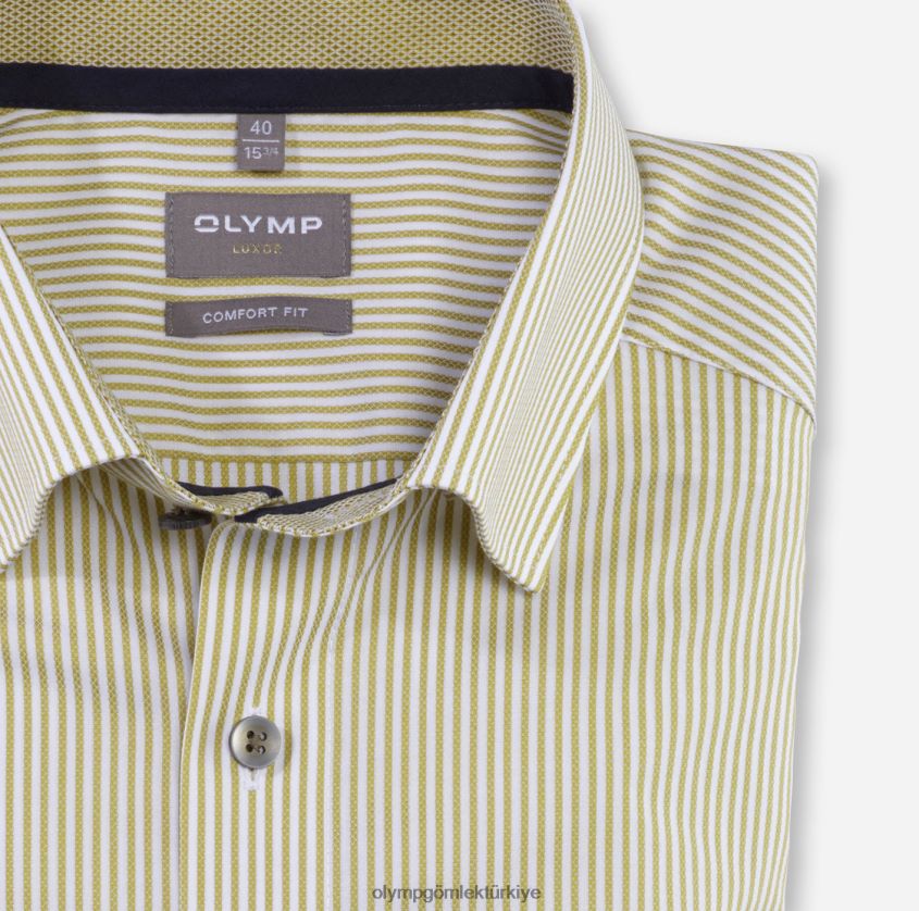 Giyim OLYMP Luxor Comfort kesim, iş gömleği, düğme altı, limon rengi PL4DLH1483 - Görsel 2