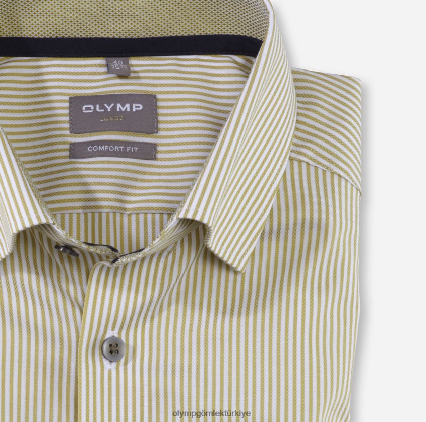 Giyim OLYMP Luxor Comfort kesim, iş gömleği, düğme altı, limon rengi PL4DLH1599 - Görsel 2
