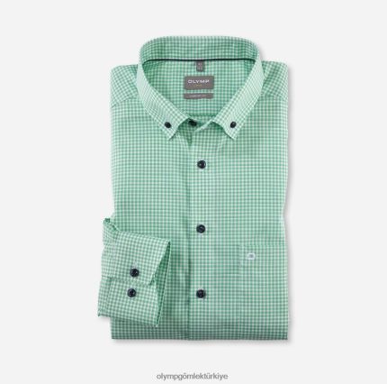 Giyim OLYMP Luxor Comfort kesim, iş gömleği, düğmeli, açık yeşil PL4DLH1601