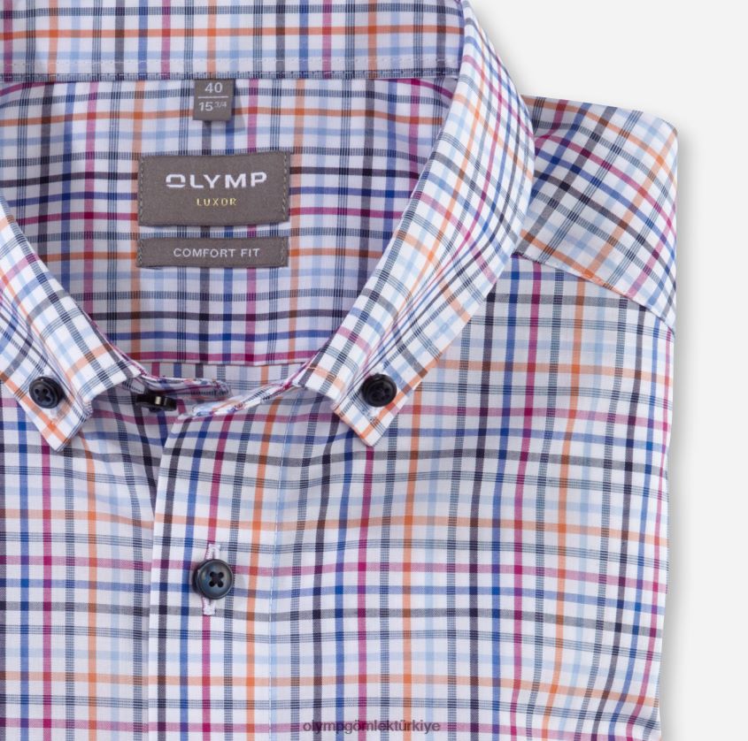 Giyim OLYMP Luxor Comfort kesim, iş gömleği, düğmeli, turuncu PL4DLH1498 - Görsel 2