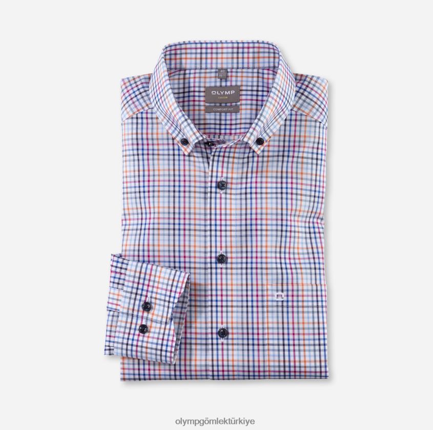 Giyim OLYMP Luxor Comfort kesim, iş gömleği, düğmeli, turuncu PL4DLH1498 - Görsel 1