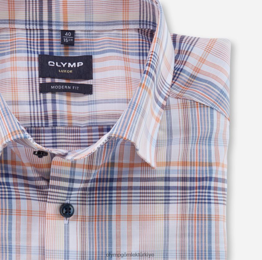 Giyim OLYMP Luxor modern kesim, iş gömleği, düğme altı, mandalina PL4DLH1170 - Görsel 2