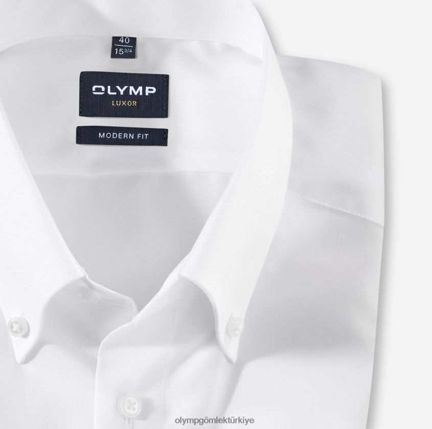 Giyim OLYMP Luxor modern kesim, iş gömleği, düğmeli, beyaz PL4DLH1377 - Görsel 2