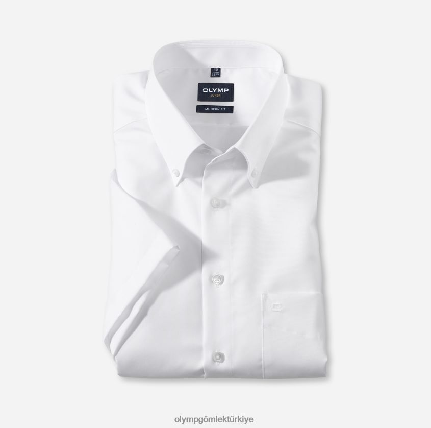 Giyim OLYMP Luxor modern kesim, iş gömleği, düğmeli, beyaz PL4DLH1379 - Görsel 1