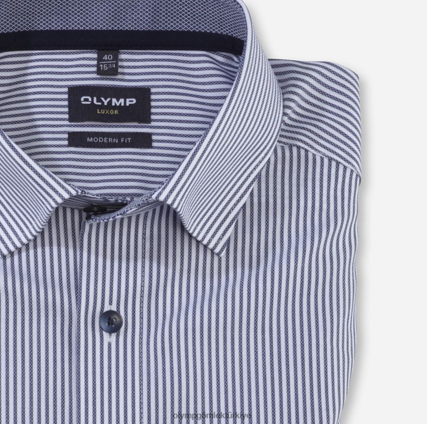 Giyim OLYMP luxor modern kesim, iş gömleği, düğmeli, deniz mavisi PL4DLH1237 - Görsel 2
