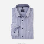 Giyim OLYMP luxor modern kesim, iş gömleği, düğmeli, deniz mavisi PL4DLH1244
