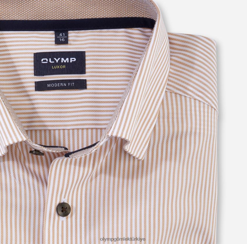 Giyim OLYMP luxor modern kesim, iş gömleği, düğmeli, doğal PL4DLH996 - Görsel 2