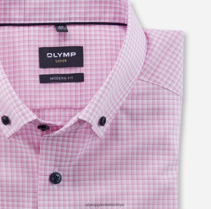Giyim OLYMP Luxor modern kesim, iş gömleği, düğmeli, gül rengi PL4DLH1151 - Görsel 2