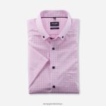 Giyim OLYMP Luxor modern kesim, iş gömleği, düğmeli, gül rengi PL4DLH1151