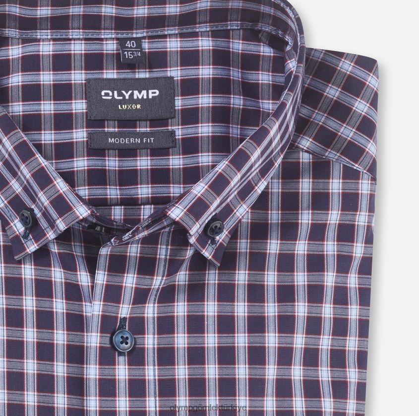 Giyim OLYMP luxor modern kesim, iş gömleği, düğmeli, kırmızı PL4DLH1254 - Görsel 2