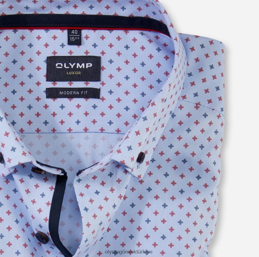 Giyim OLYMP luxor modern kesim, iş gömleği, düğmeli, kırmızı PL4DLH1278 - Görsel 2