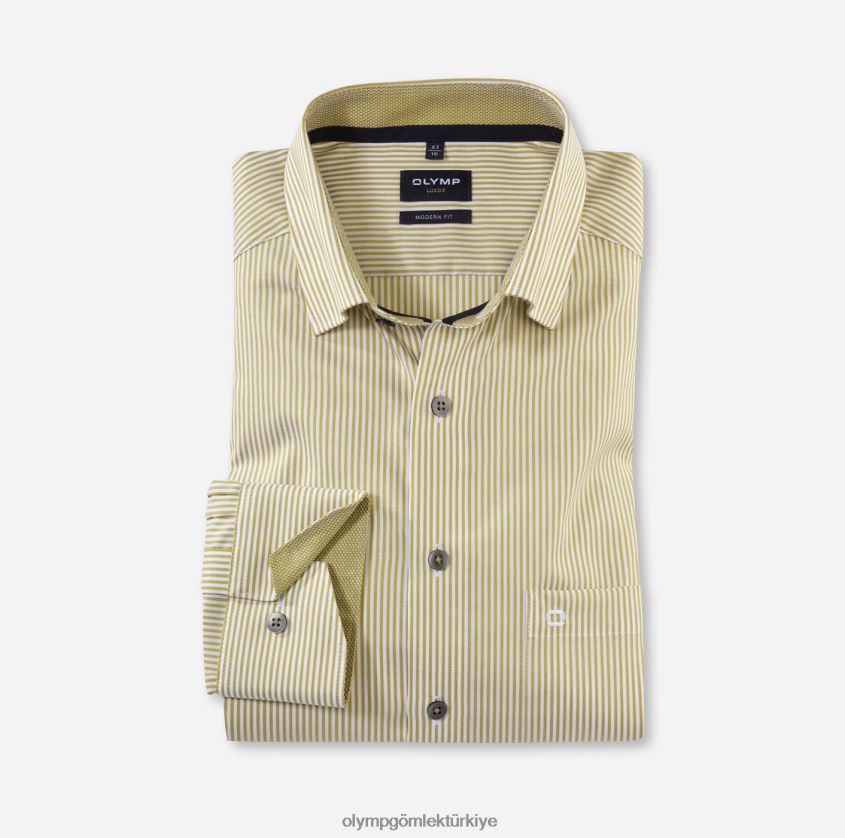 Giyim OLYMP Luxor modern kesim, iş gömleği, düğmeli, limon rengi PL4DLH1020 - Görsel 1