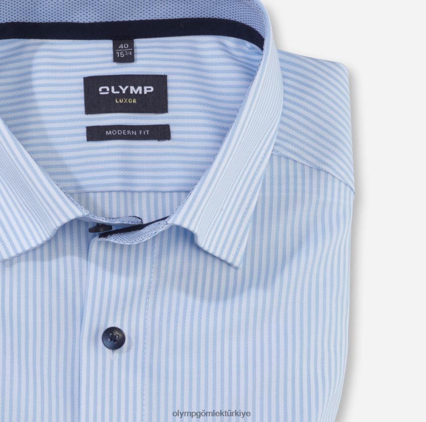 Giyim OLYMP Luxor modern kesim, iş gömleği, düğmeli, mavi PL4DLH1171 - Görsel 2