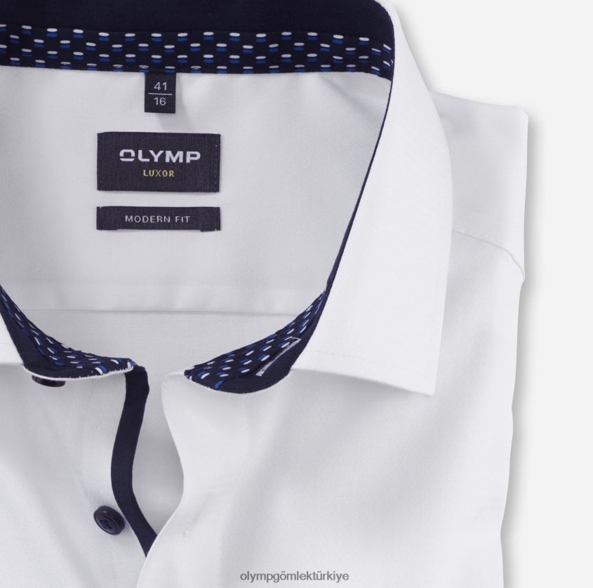 Giyim OLYMP Luxor modern kesim, iş gömleği, ekstra kısa kollu, global kent, beyaz PL4DLH1458 - Görsel 2