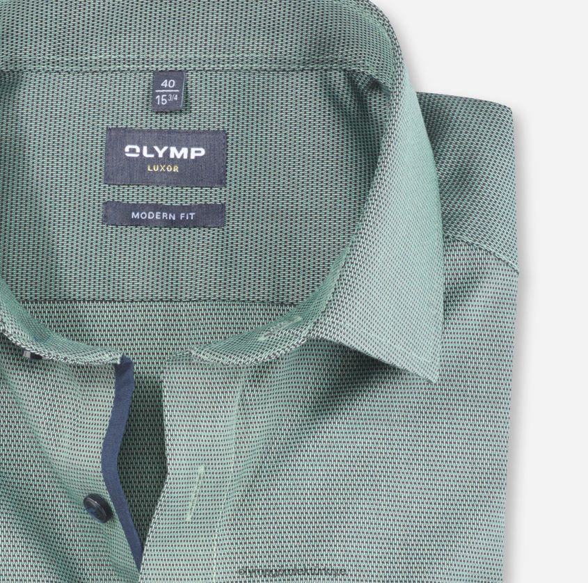 Giyim OLYMP Luxor modern kesim, iş gömleği, global kent, açık yeşil PL4DLH1326 - Görsel 2