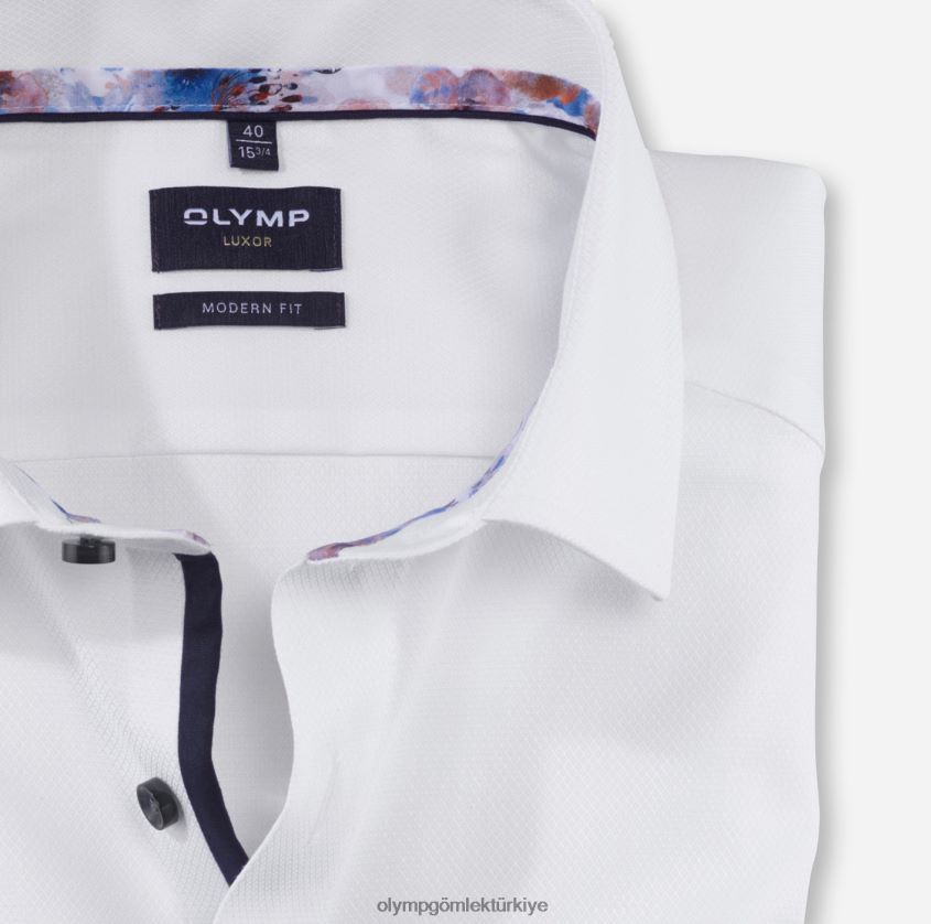 Giyim OLYMP Luxor modern kesim, iş gömleği, global kent, beyaz PL4DLH973 - Görsel 2