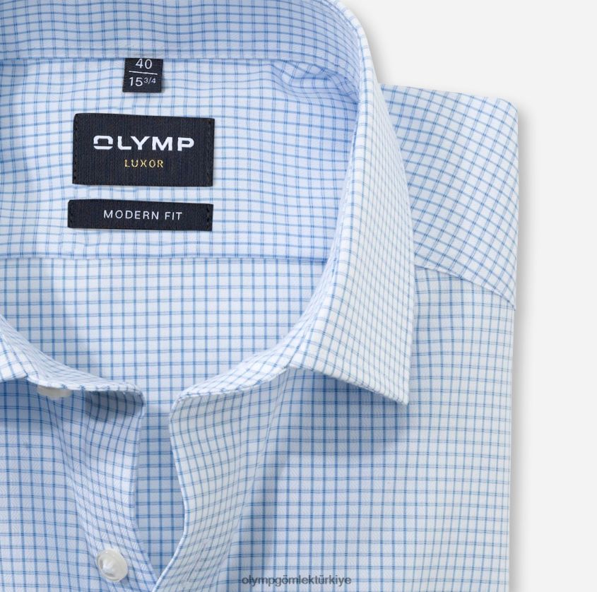 Giyim OLYMP Luxor modern kesim, iş gömleği, global kent, bleu PL4DLH1023 - Görsel 2