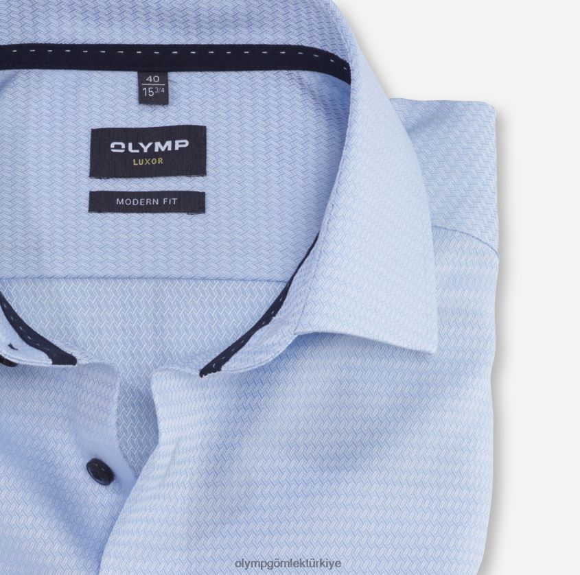 Giyim OLYMP Luxor modern kesim, iş gömleği, global kent, bleu PL4DLH1058 - Görsel 2