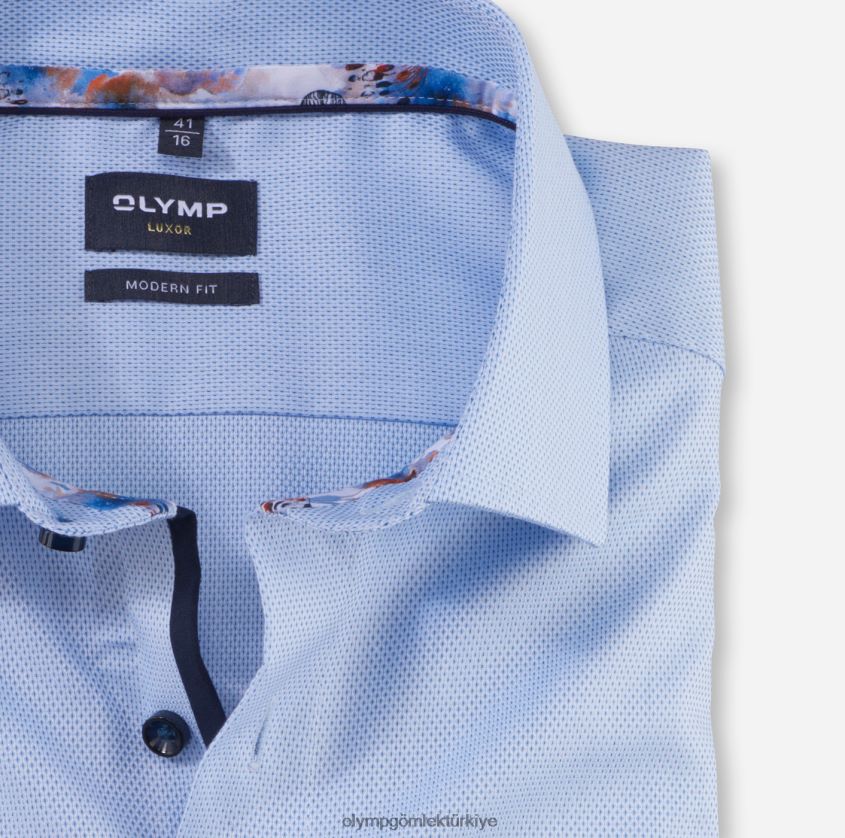 Giyim OLYMP Luxor modern kesim, iş gömleği, global kent, bleu PL4DLH1227 - Görsel 2
