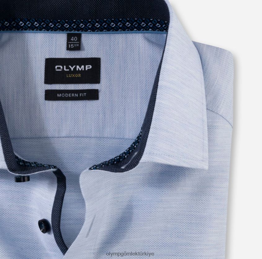 Giyim OLYMP Luxor modern kesim, iş gömleği, global kent, bleu PL4DLH1282 - Görsel 2