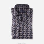 Giyim OLYMP Luxor modern kesim, iş gömleği, global kent, boz kahverengi PL4DLH1003
