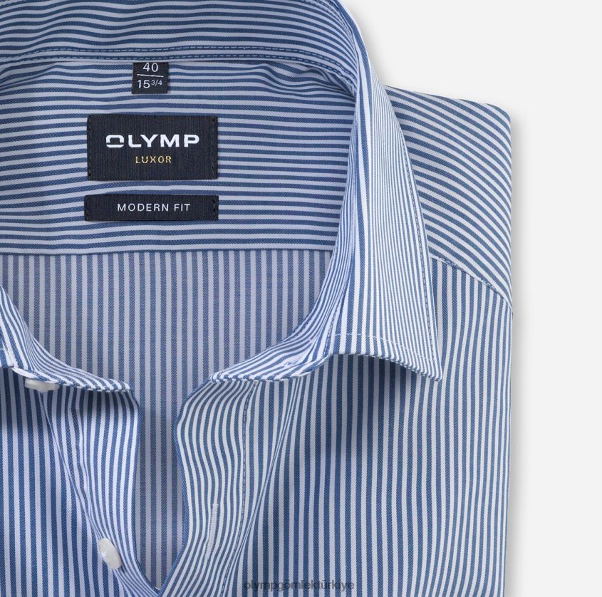 Giyim OLYMP Luxor modern kesim, iş gömleği, global kent, deniz PL4DLH1031 - Görsel 2