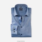 Giyim OLYMP Luxor modern kesim, iş gömleği, global kent, deniz PL4DLH1038