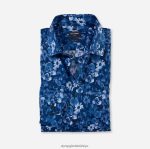 Giyim OLYMP Luxor modern kesim, iş gömleği, global kent, deniz PL4DLH1145